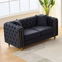 Streamdale Furniture Velvet Loveseat Sofa with Legs