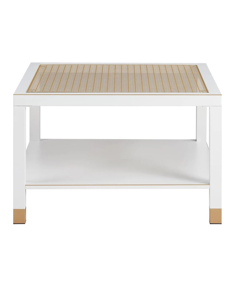 Streamdale Furniture Modern Square Coffee Table - Crisp Metal Frame with Luxe Glass Top