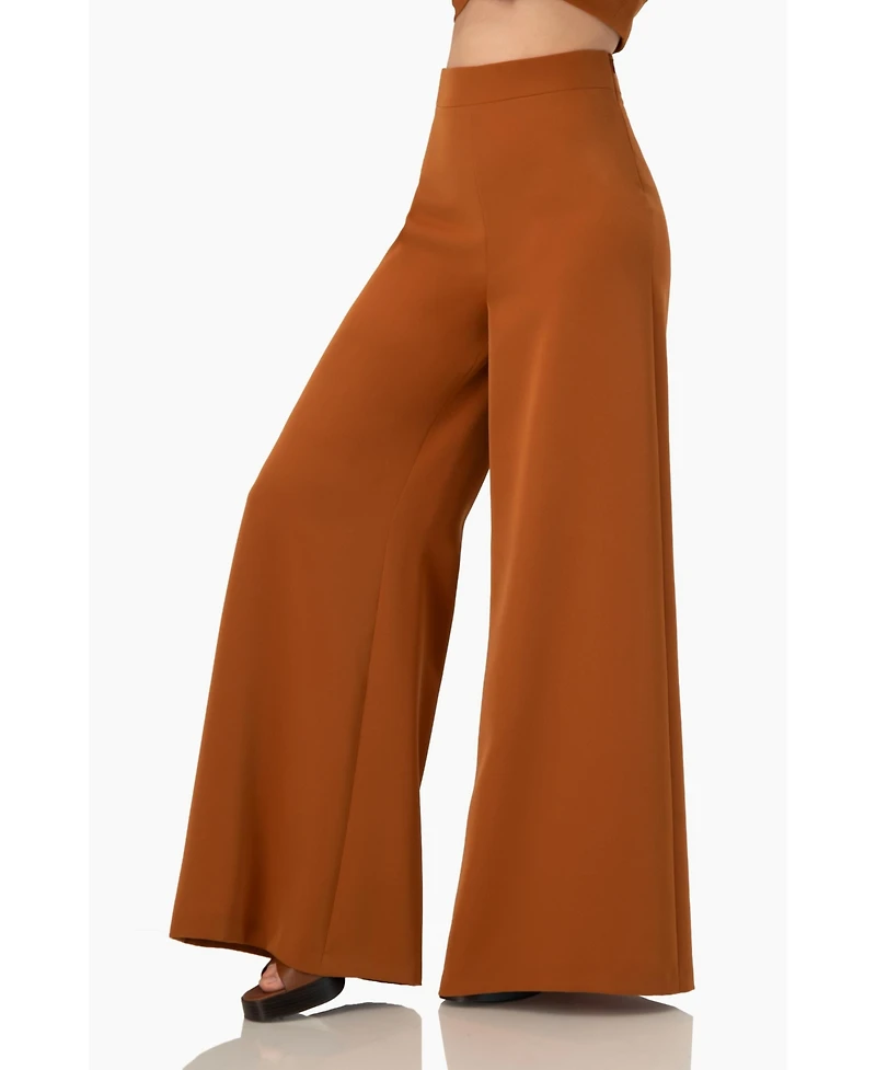 Ivonne Women's Solid Ultra Wide-Leg Pants