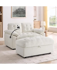Streamdale Furniture Reclining Sofa with Ottoman and Usb