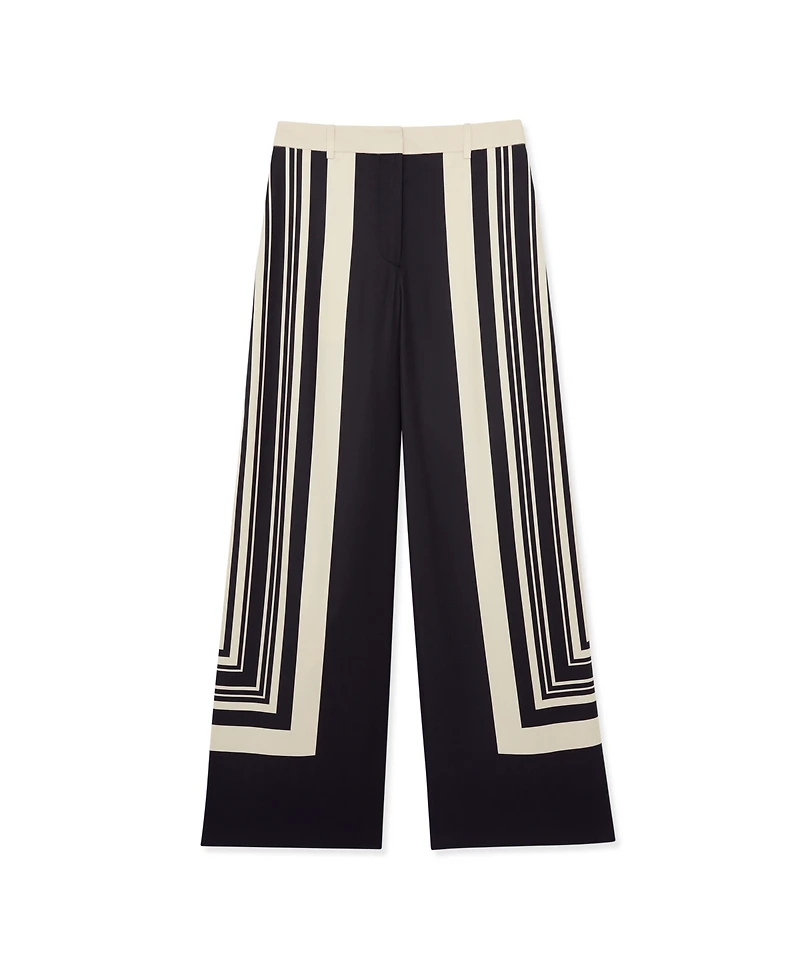 Reiss Women's Wide-Leg Scarf-Print Trousers