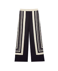 Reiss Women's Wide-Leg Scarf-Print Trousers