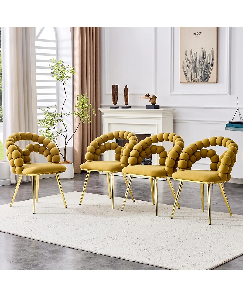 Streamdale Furniture Set of 4 Puffy Bubble Chairs with Legs
