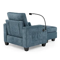 Streamdale Furniture Recliner Sofa with Ottoman, Usb, Phone Stand, Storage