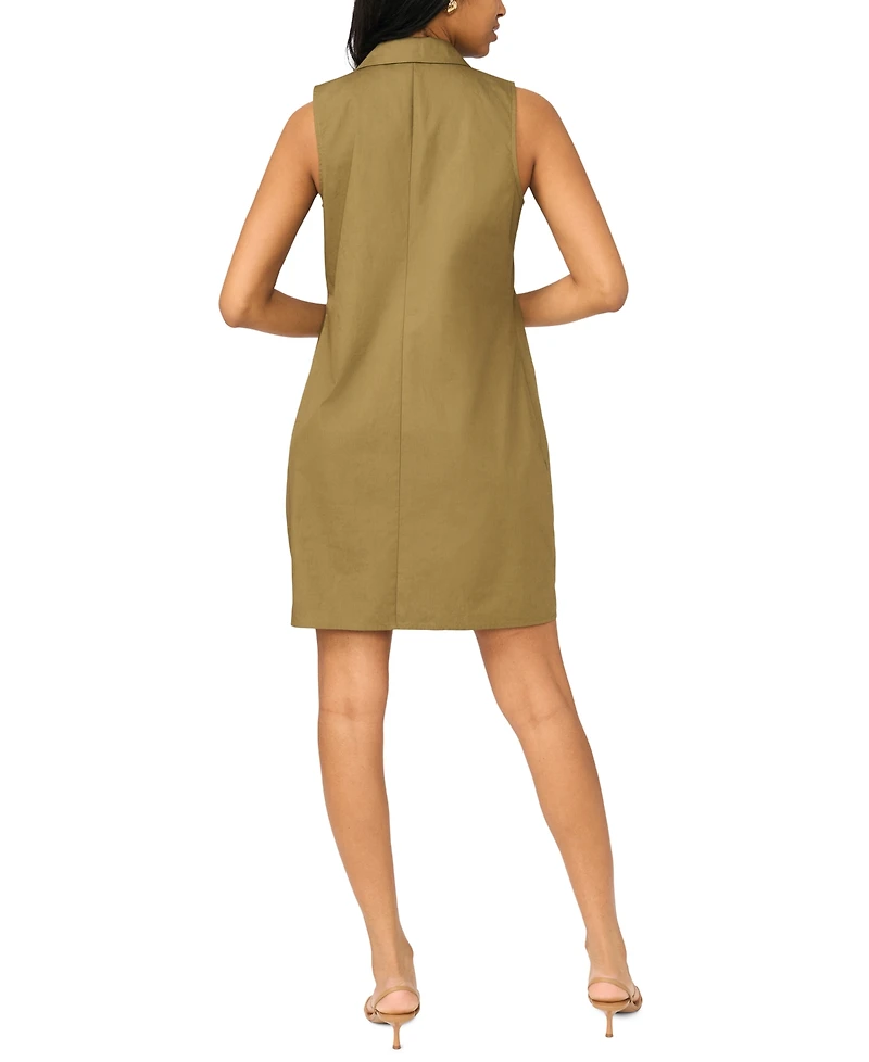 Msk Women's Sleeveless Utility Pocket Dress