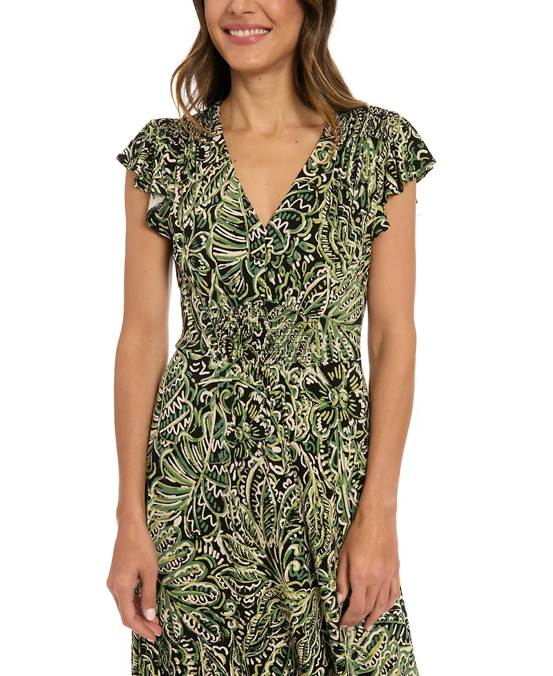 London Times Women's V-Neck Maxi Dress