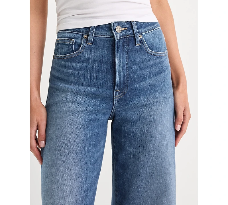 Good American Women's Soft Tech Good Waist Palazzo Ankle Jeans