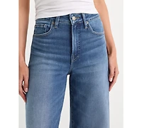 Good American Women's Soft Tech Good Waist Palazzo Ankle Jeans