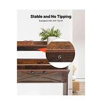 Sugift Shoe Cabinet with 4 Flip Drawers Farmhouse Storage with Wood Legs