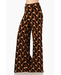 Ivonne Women's Geometric Strech Wide Pants