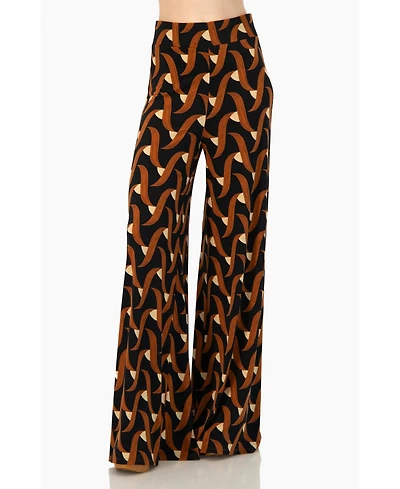 Ivonne Women's Geometric Strech Wide Pants