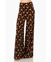 Ivonne Women's Geometric Strech Wide Pants