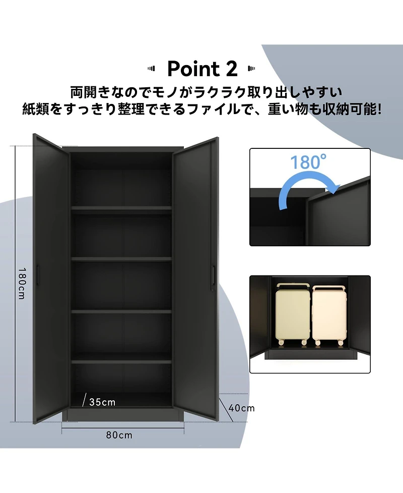 gaomon 72 Inch Heavy-Duty Metal Storage Cabinet with 4 Adjustable Shelves for Garage, Home and Office