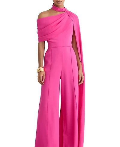 Reiss Women's One-Shoulder Drape Wide-Leg Jumpsuit