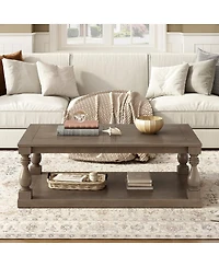Streamdale Furniture Vintage Coffee Table with Vase Legs and Pine Veneer