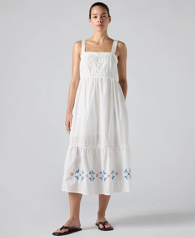 Levi's Women's Mimi Square Neck Tiered Midi Dress