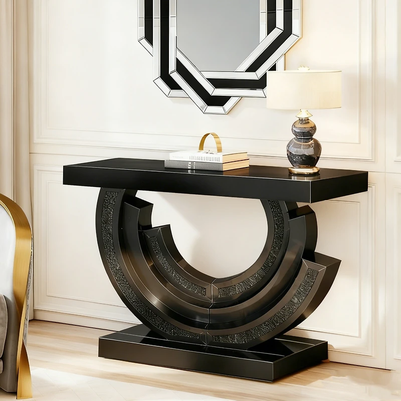 Streamdale Furniture Mirrored Glass Console Table Entryway Living Sofa Table