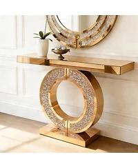 Streamdale Furniture Mirrored Console Table with Crushed Diamond Inlay.
