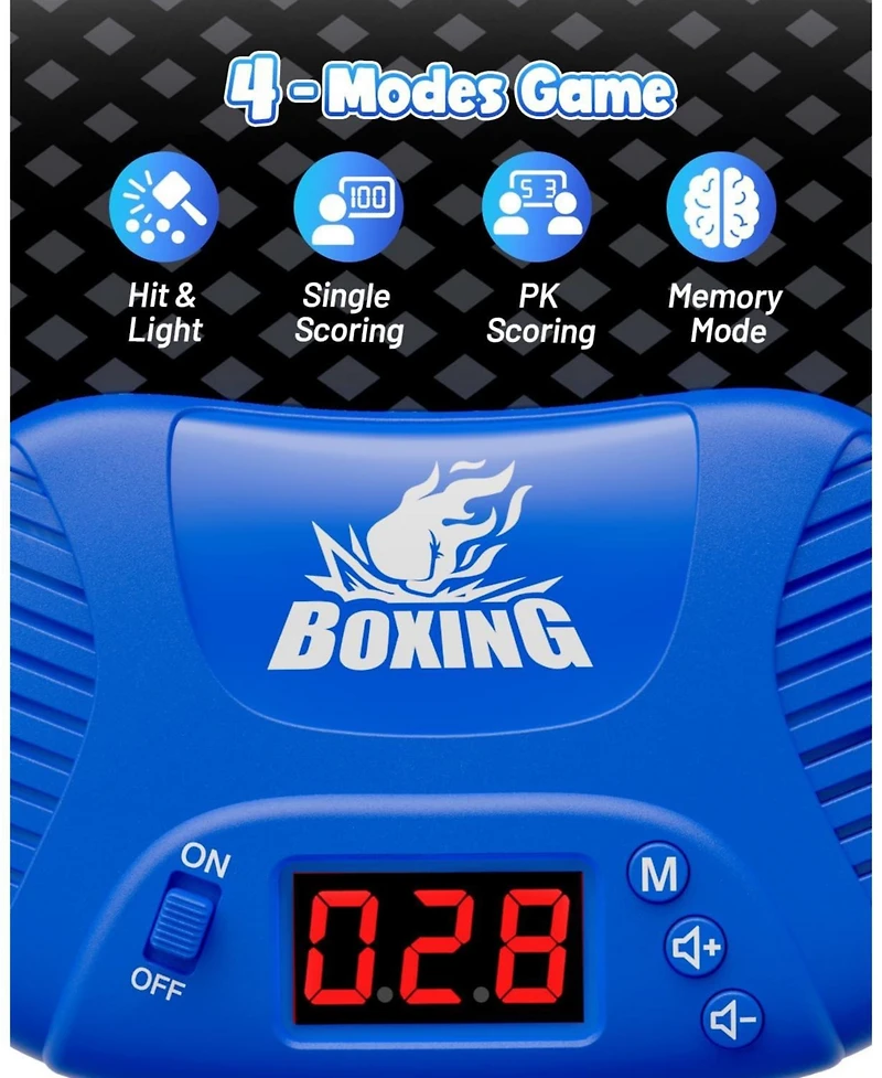 HopeRock Punching Bag for Kids, Boxing Set with Scoring, Light, Music, 4 Game Modes, Inflatable Boxing Bag with Gloves