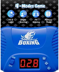 HopeRock Punching Bag for Kids, Boxing Set with Scoring, Light, Music, 4 Game Modes, Inflatable Boxing Bag with Gloves