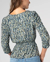 Liverpool Los Angeles Petite V-Neck Blouse