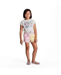 Andy & Evan Big Girls White Cassette Tie Front Graphic Tee