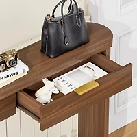 Streamdale Furniture Walnut Wavy Storage Table with Drawers