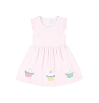 Florence Eiseman Little Girls Seersucker Dress with Cupcakes