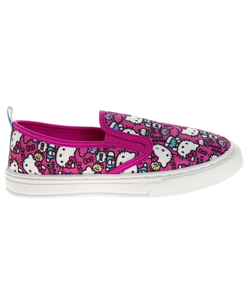 Hello Kitty Sanrio Canvas Slip On Sneakers Women's Casual Comfort Easy Wear Fun Design Everyday Style