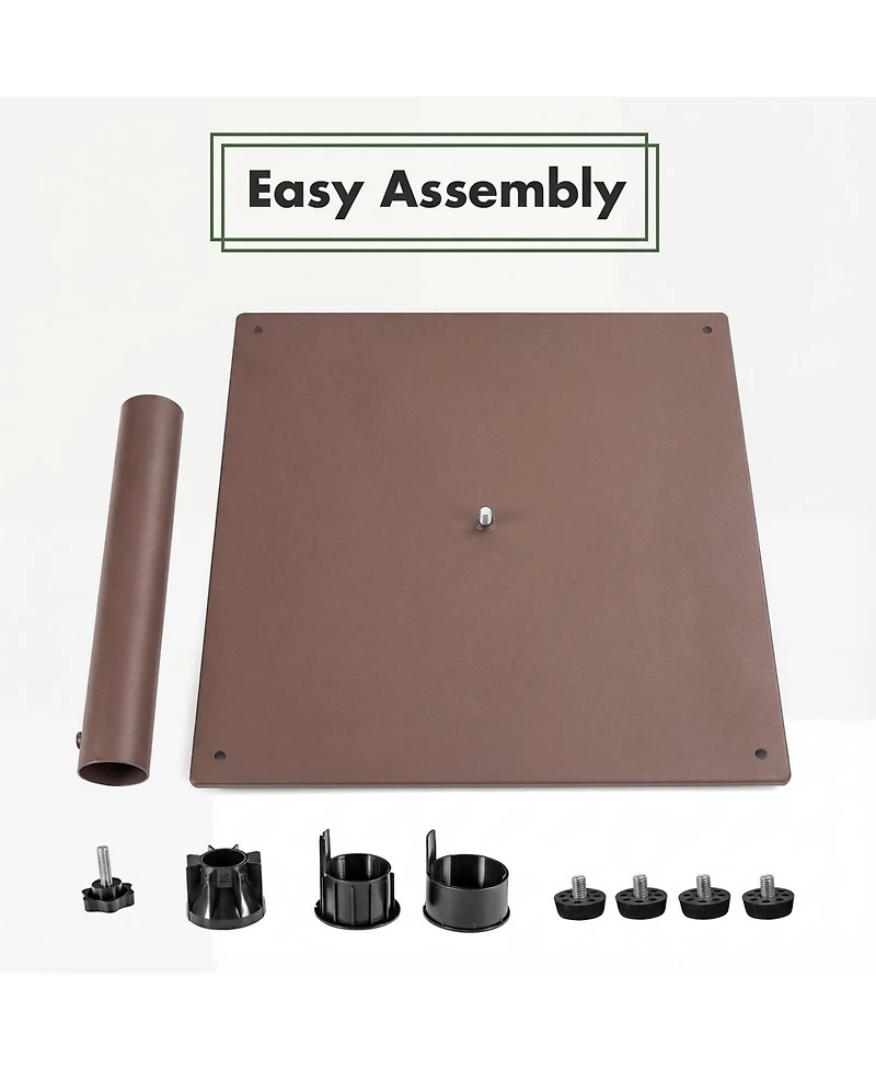 Costway 20" Square Patio Umbrella Base Weighted 35 Lbs Outdoor Market Stand Footpads