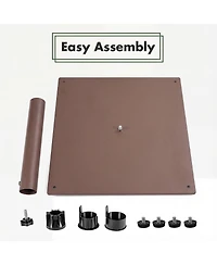 Costway 20" Square Patio Umbrella Base Weighted 35 Lbs Outdoor Market Stand Footpads
