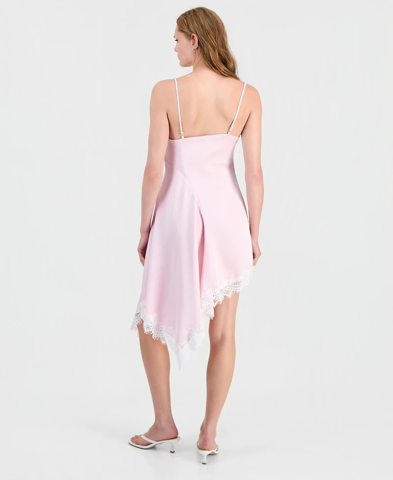 Bar Iii Women's Asymmetrical Satin Slip Dress, Macy's Exclusive