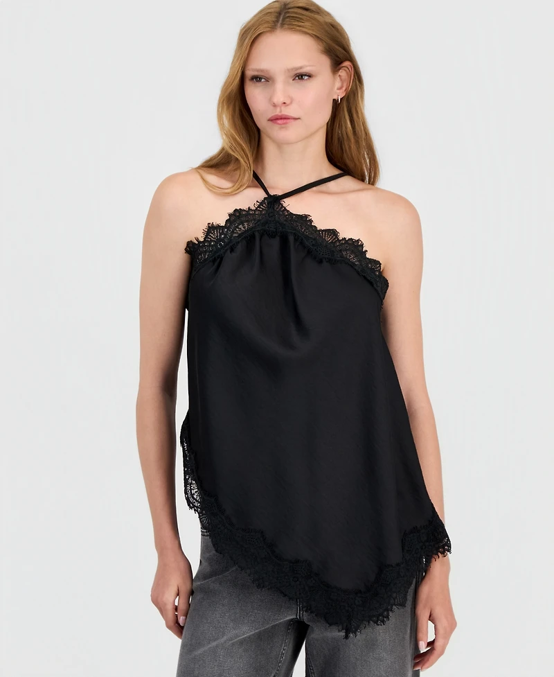 Bar Iii Women's Asymmetrical Satin Top, Macy's Exclusive