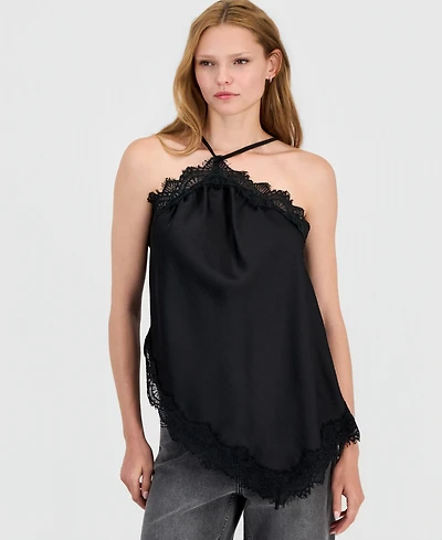Bar Iii Women's Asymmetrical Satin Top, Macy's Exclusive