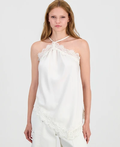 Bar Iii Women's Asymmetrical Satin Top, Macy's Exclusive