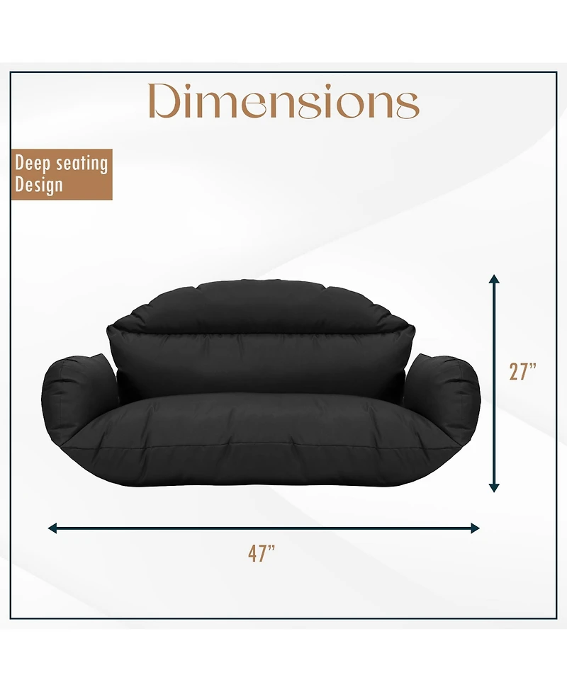 LeisureMod 2-Person Polyester Cushions for Swing Chairs and Hammocks