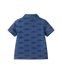 Andy & Evan Big Boys Shark Reverse Jacquard Button down Set