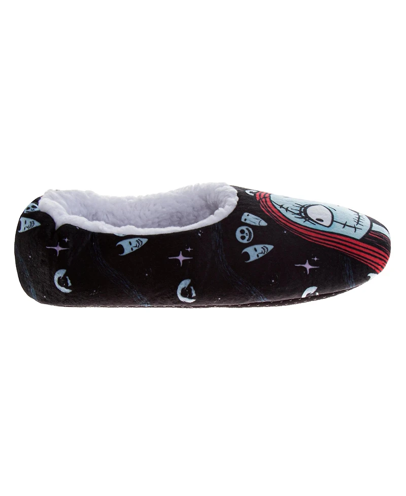 Disney Nightmare Before Christmas Women's Slippers, Jack and Sally Cushioned Plush Home Wear, Warm Indoor House Shoes
