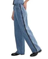 Nasty Gal Women's Zip Seam Detail Straight Leg Denim Jeans