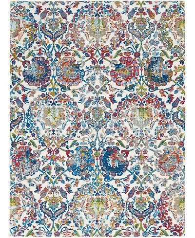 Nourison Home Ankara Global ANR06 Ivory and Blue 4' x 6' Area Rug