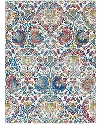 Nourison Home Ankara Global ANR06 Ivory and Blue 4' x 6' Area Rug