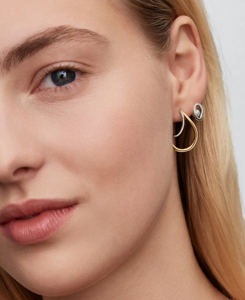 Pandora Two-Tone Double Hoop Earrings