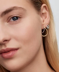 Pandora Two-Tone Double Hoop Earrings
