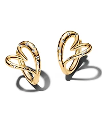 Pandora Stone-Set Heart Hoop Earrings