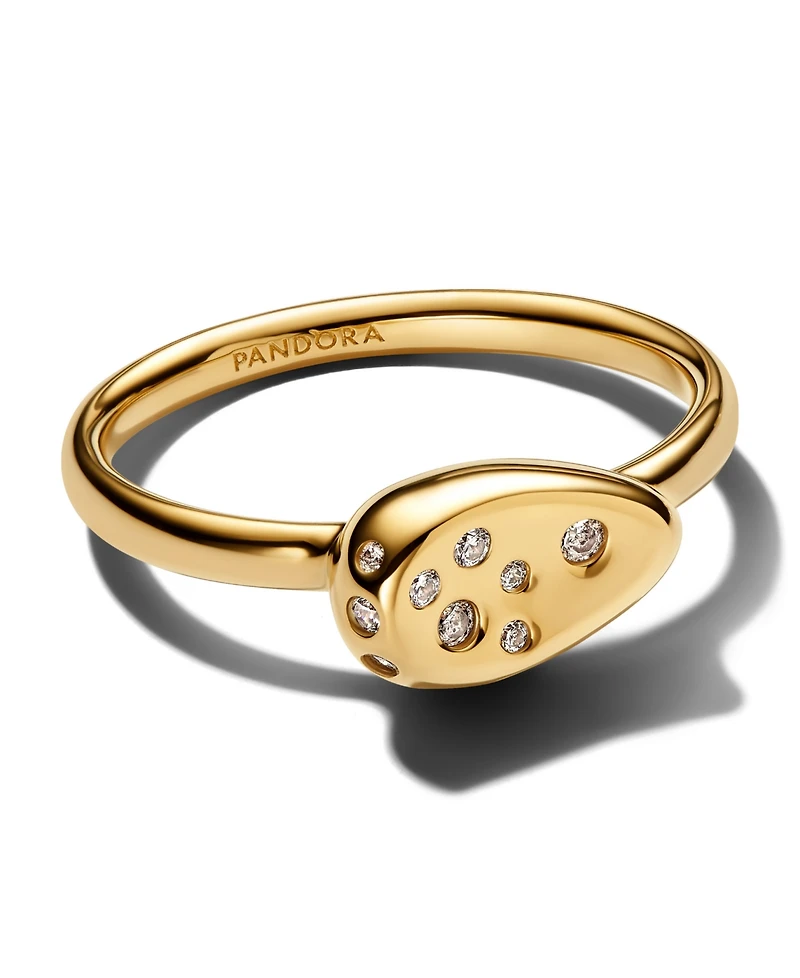 Pandora Medium Stone-Set Oval Signet Ring