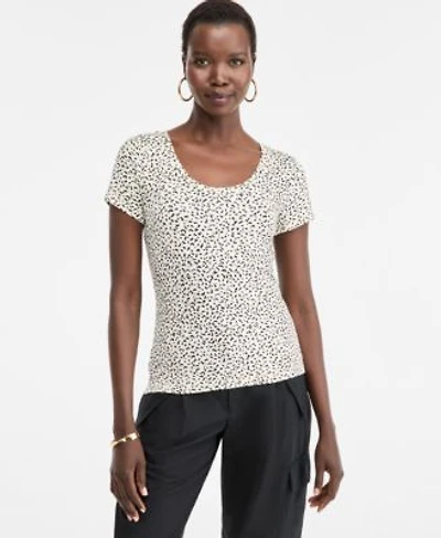 I.N.C. International Concepts Womens Printed Scoop Neck T Shirt Macys Exclusive