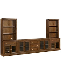 Amren 85" Wood 4 Door Console with Open Hutch