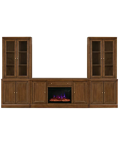 Amren 65" Wood 2 Door Console with Fireplace