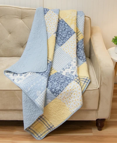 Donna Sharp Spring Flowers Reversible Cotton Throw, 50" x 60"
