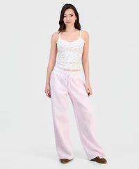 Hippie Rose Juniors' Lace-Trim Longline Printed Cami
